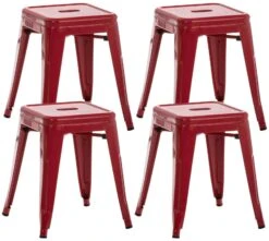 4er Set Hocker Armin Rot