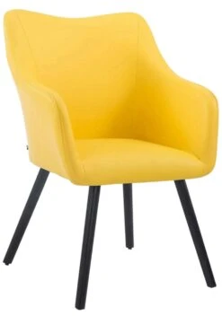 Besucherstuhl McCoy V2 Schwarz Kunstleder Gelb