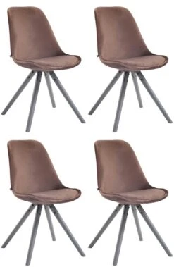 4er Set Stühle Toulouse Samt Rund Grau Schwarz -CLP d6fdb4c0 6afa 466d 8786 5bcd949a77cb