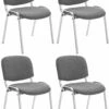 4er Set Stühle Ken C Stoff Grau