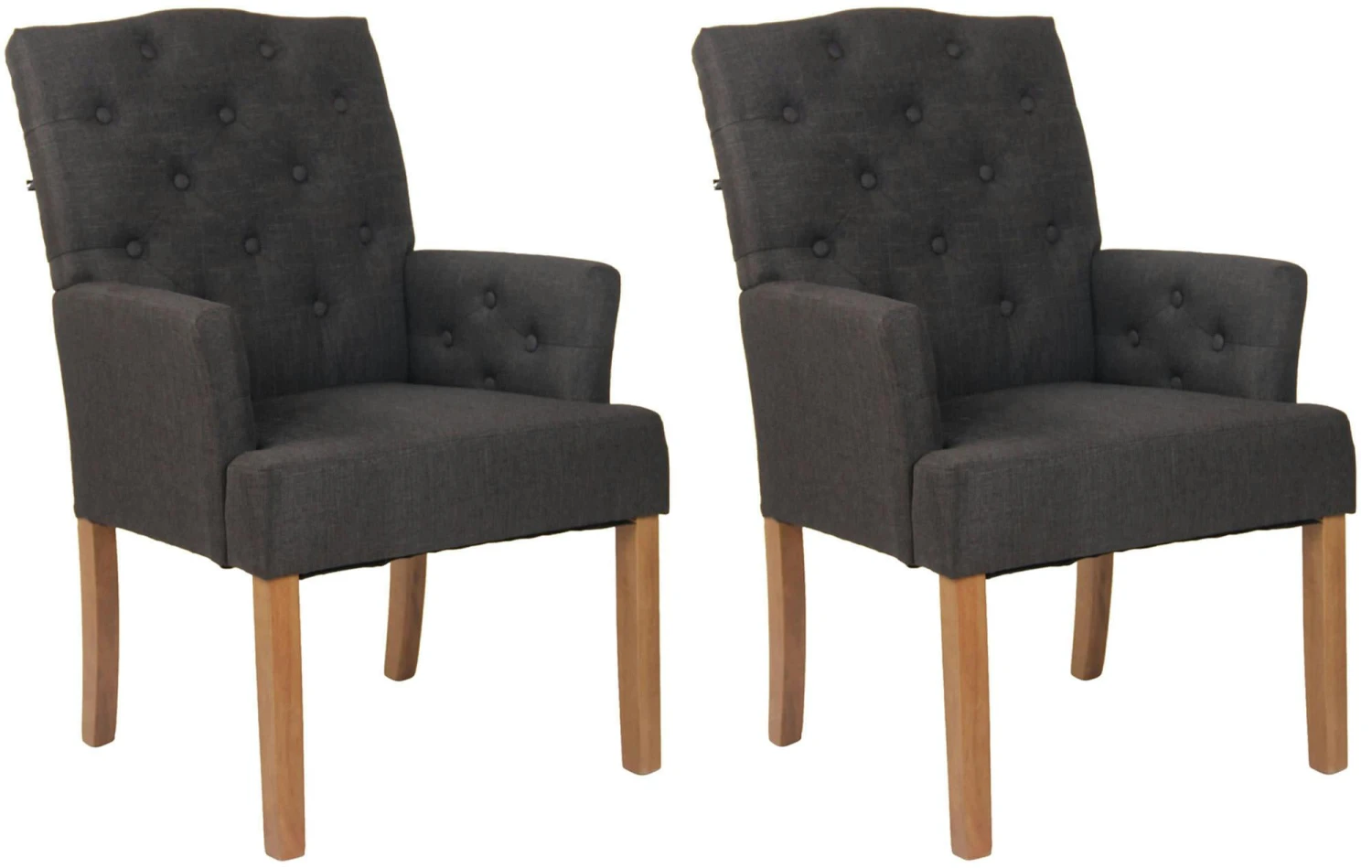 2er Set Stuhl Sugar Stoff Antik Dunkelgrau 2 2er Set Stuhl Sugar Stoff Antik Dunkelgrau – Bild 2