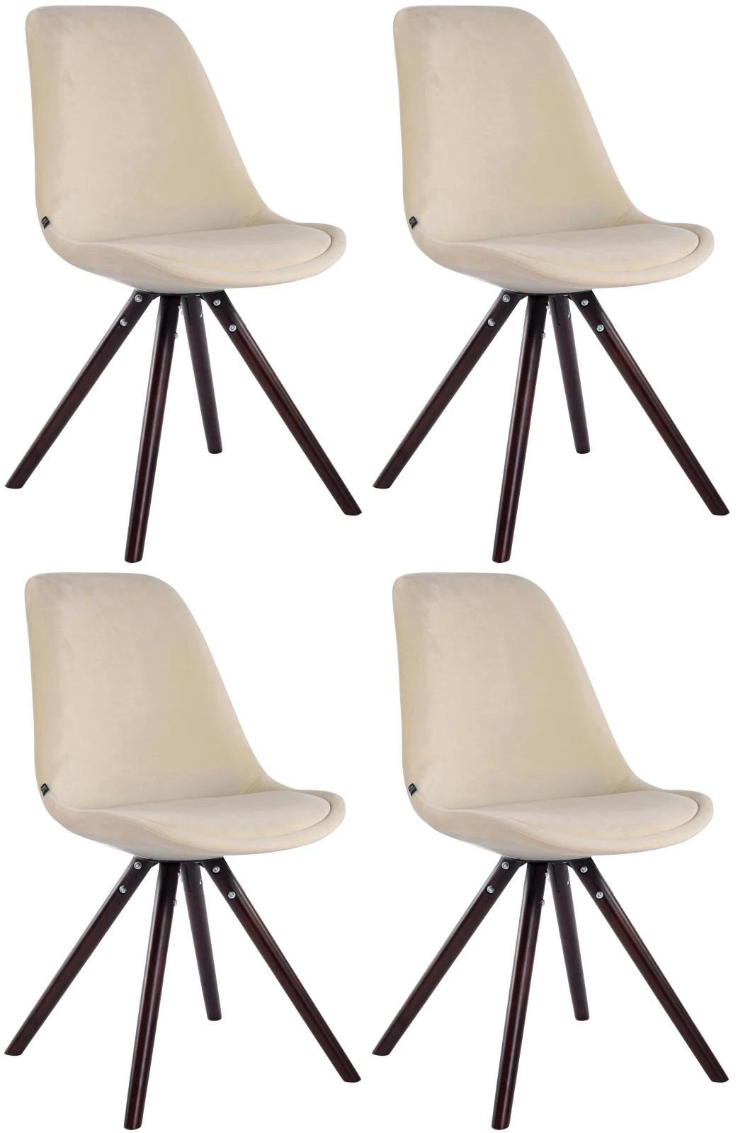 4er Set Stühle Toulouse Samt Rund Cappuccino (eiche) Schwarz 2 4er Set Stühle Toulouse Samt Rund Cappuccino (eiche) Schwarz – Bild 2