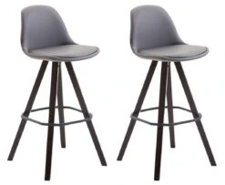 2er Set Barhocker Franklin Vollgepolstert Kunstleder Square Cappuccino (eiche) Orange -CLP dbef2f0c 94ed 466a 877d c25560c80948