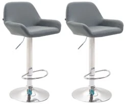 2er Set Barhocker Braga Kunstleder Chrom Schwarz -CLP e04bb2dc d7ed 4219 b76c 9494c815fa57