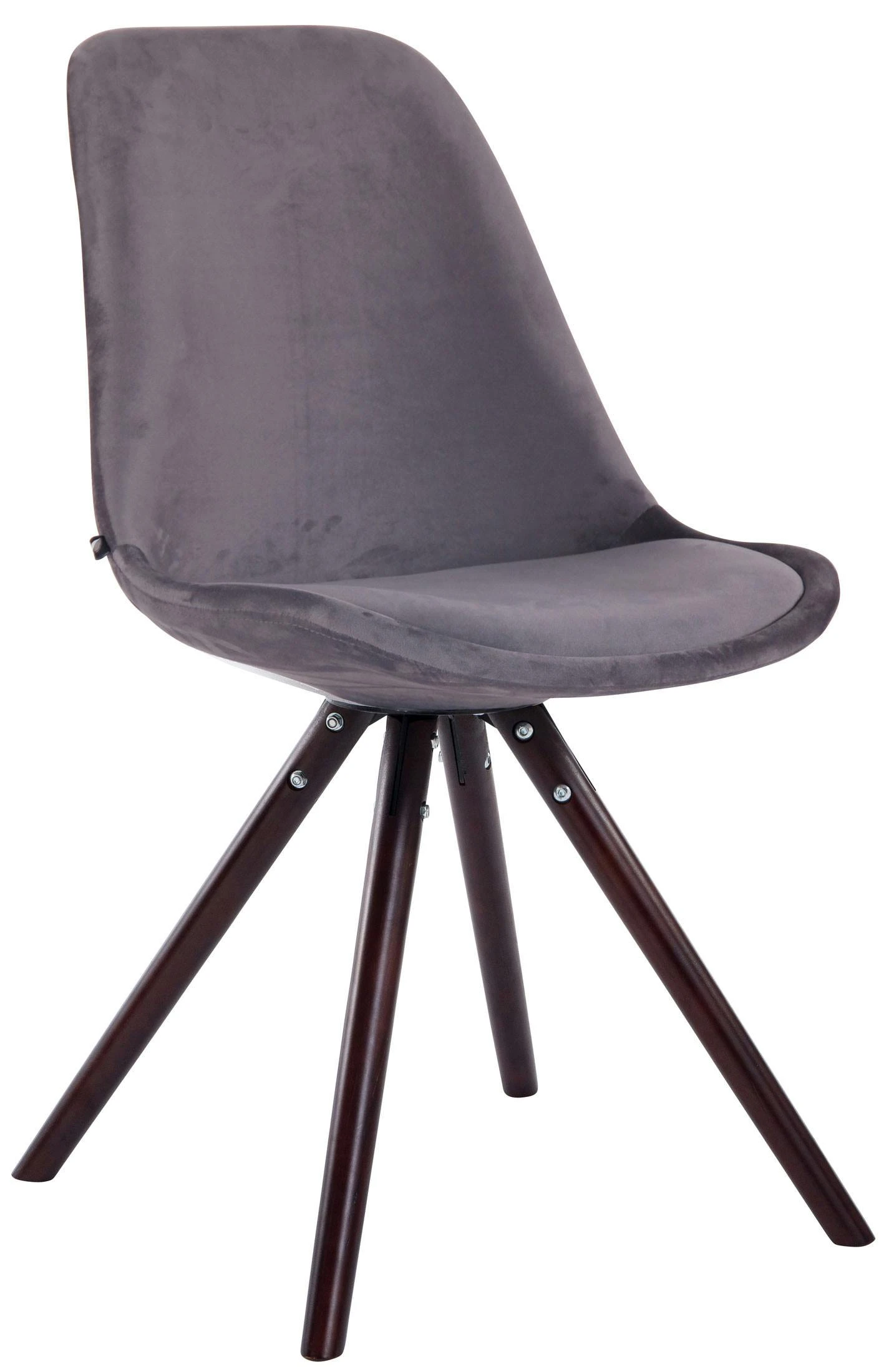 Besucherstuhl Toulouse Samt Rund Weiß Dunkelgrau 3 Besucherstuhl Toulouse Samt Rund Weiß Dunkelgrau – Bild 3