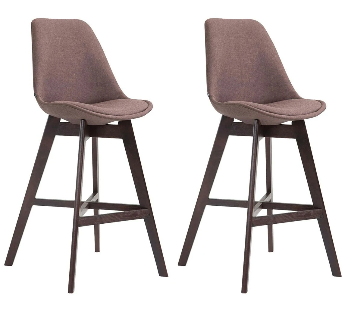 2er Set Barhocker Cannes Stoff Cappuccino Dunkelgrau 5 2er Set Barhocker Cannes Stoff Cappuccino Dunkelgrau – Bild 5
