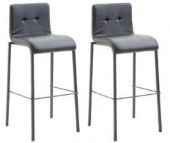 2er Set Barhocker Kado Kunstleder Rund Schwarz Grau -CLP e66ef5a9 8ea2 4fff a379 5d65f802fb43