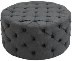 Sitzhocker Drancy Stoff XL Dunkelgrau