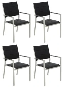 4er Set Stapelstühle Jones Schwarz