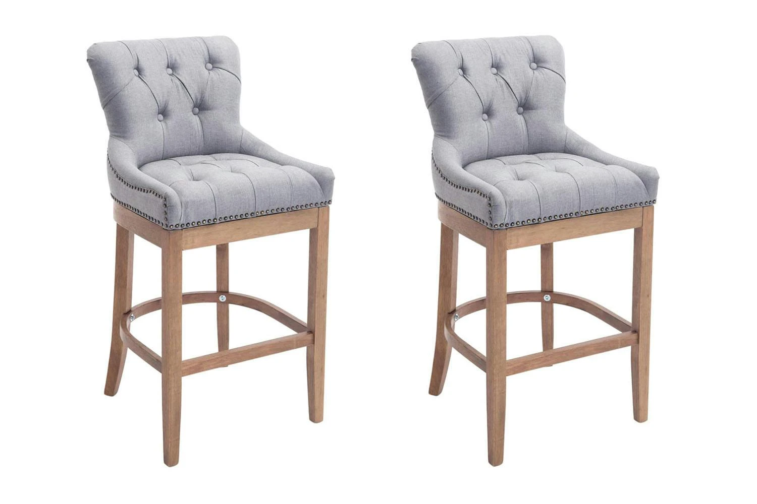 2er Set Barhocker Lakewood Stoff Antik-hell Schwarz 3 2er Set Barhocker Lakewood Stoff Antik-hell Schwarz – Bild 3