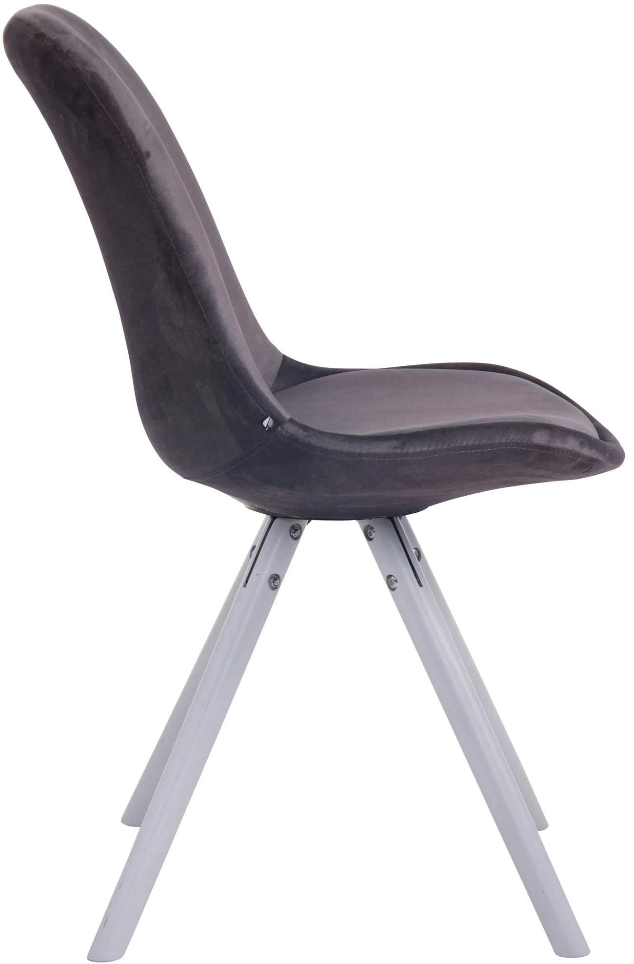 Besucherstuhl Toulouse Samt Rund Weiß Dunkelgrau 6 Besucherstuhl Toulouse Samt Rund Weiß Dunkelgrau – Bild 6