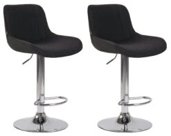2er Set Barhocker Lentini Stoff Schwarz Taupe -CLP f5044e12 6d26 41b7 83c7 f6b782c269ca