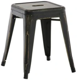 Hocker Armin Antik Schwarz-gold