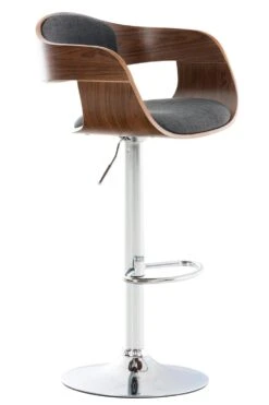 Barhocker Kingston Stoff Walnuss/dunkelgrau