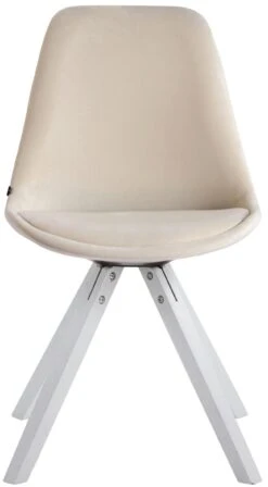 4er Set Stühle Toulouse Samt Square Weiß (eiche) Creme -CLP fc0e544b 5b62 41f8 8127 2822fa8c57be