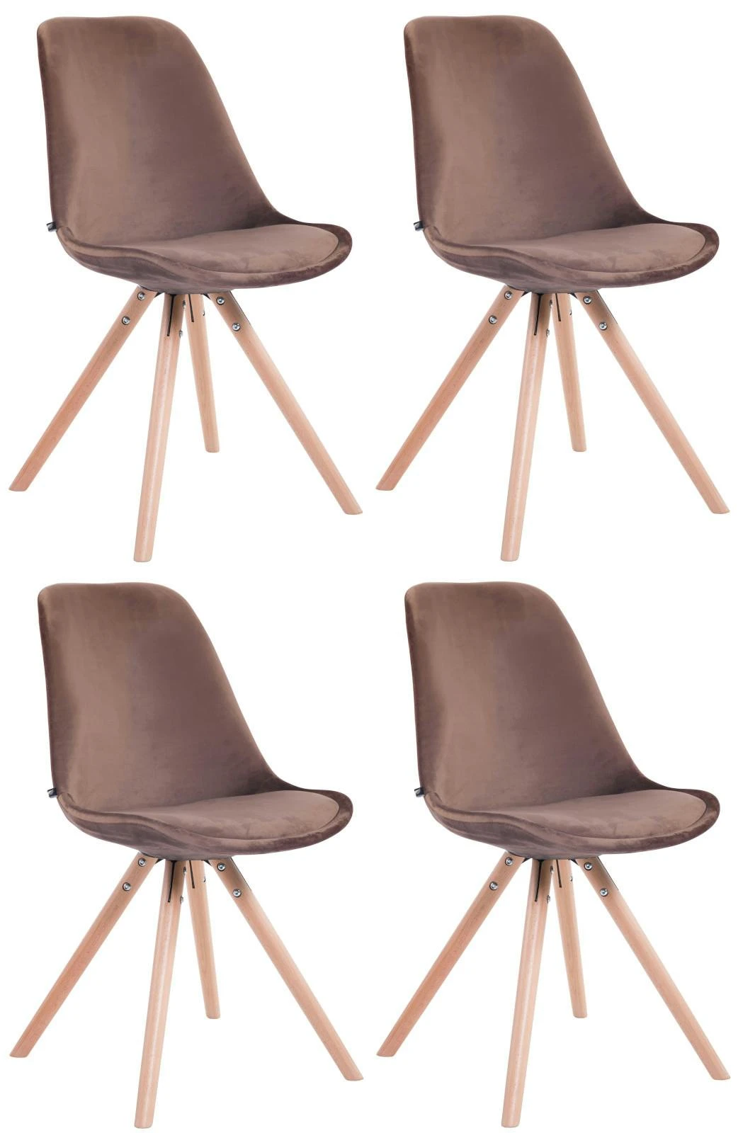 4er Set Stühle Toulouse Samt Rund Natura (eiche) Blau 5 4er Set Stühle Toulouse Samt Rund Natura (eiche) Blau – Bild 5