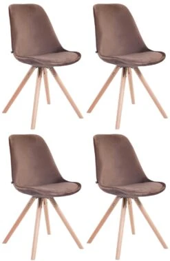 4er Set Stühle Toulouse Samt Rund Natura (eiche) Grau -CLP fff753ed 6278 420f 93e6 880e068c15a8